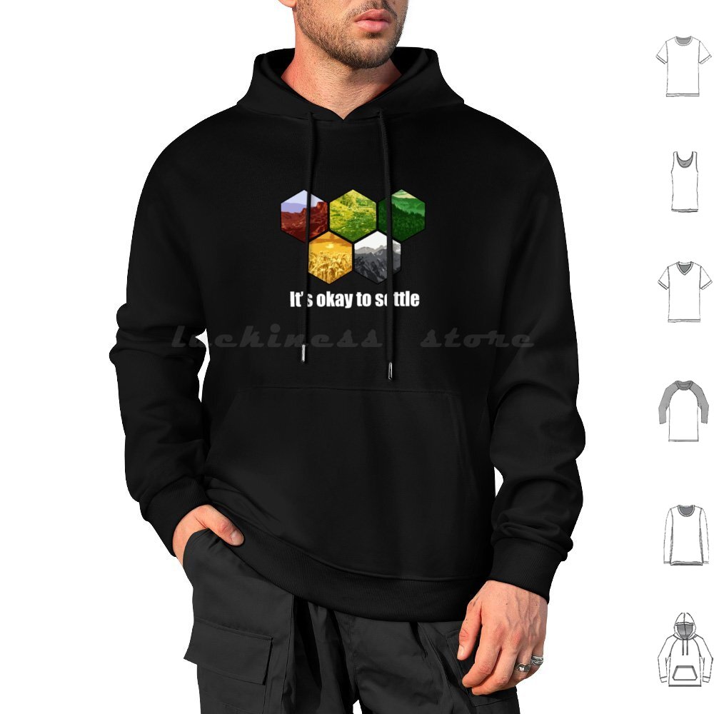 Board Game Geek - เสื้อฮู้ดแขนยาวผ้าฝ้ายลายเกม Catan Settlers of Catan เหมาะสำหรับเกมกระดานและเกมสำหรับคนรักเกม