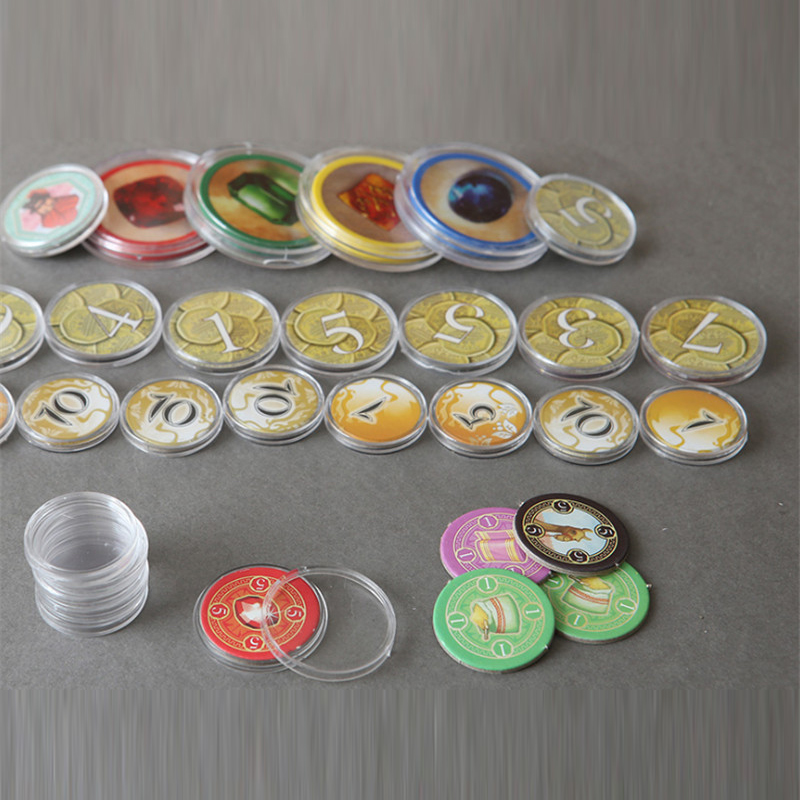 Board Game Sequence - 10ชิ้น/เซ็ต19 20 25 27 30 40มม.ล้างพลาสติกProtectorแคปซูลคอนเทนเนอร์สำหรับToken