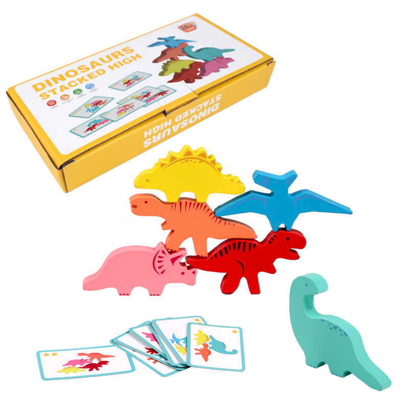 Board Game Recommendation - ไม้บล็อกของเล่นเด็กสัตว์ไดโนเสาร์อาคารซ้อนสูงเกมกระดานไม้ Montessori ของเล่นเด็กของขวัญ