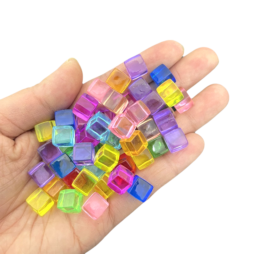 Board Game Sequence - 100 ชิ้น/เซ็ต 8 มม.สแควร์มุม Cube สีสันสดใสสีทึบลูกเต๋าหมากรุกชิ้นมุมขวาสําหรับเกมกระดาน