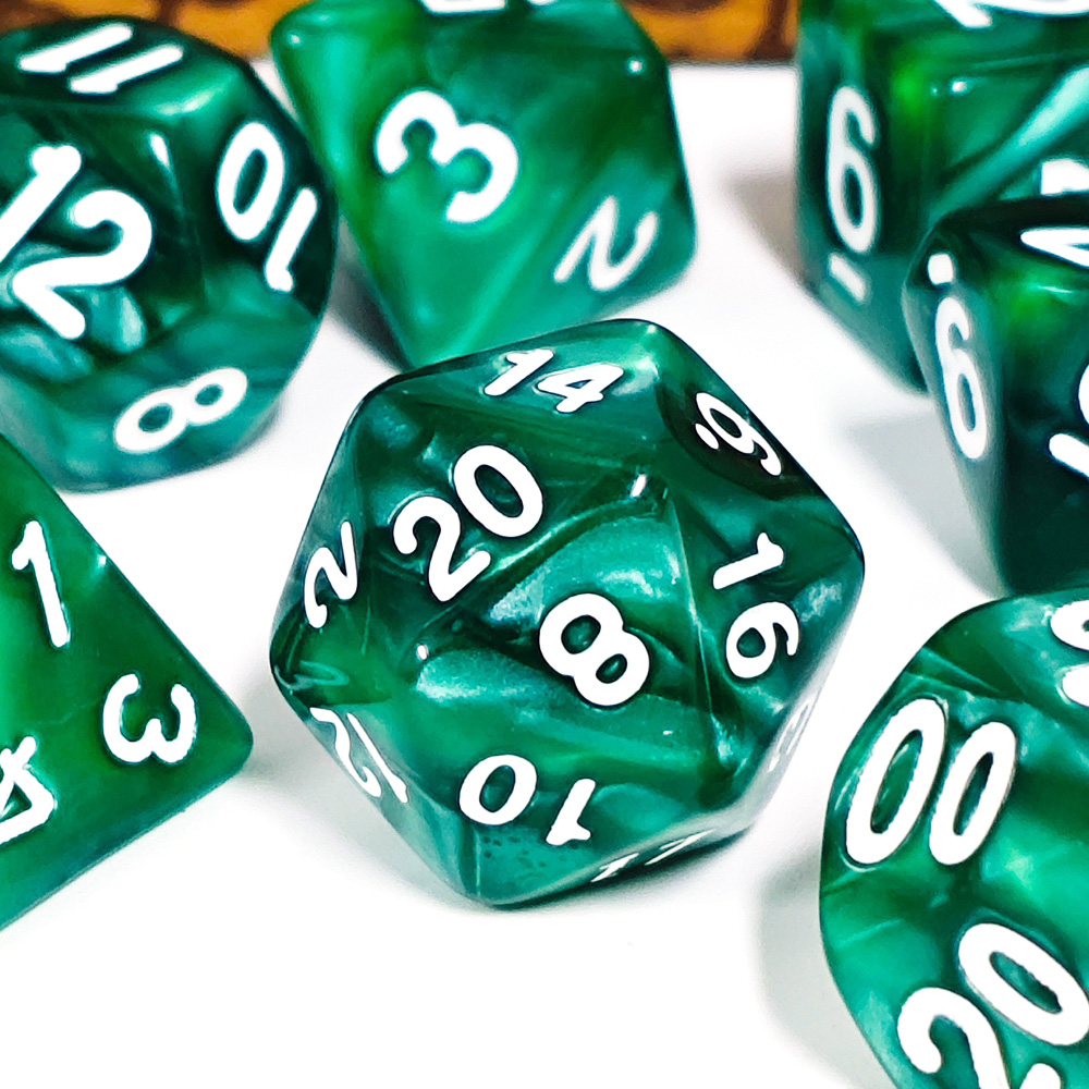 Board Game Dnd - ชุดลูกเต๋าไข่มุก 7 ชิ้น/ชุด ลูกเต๋าหลายเหลี่ยมหลากสี สำหรับเกม DND