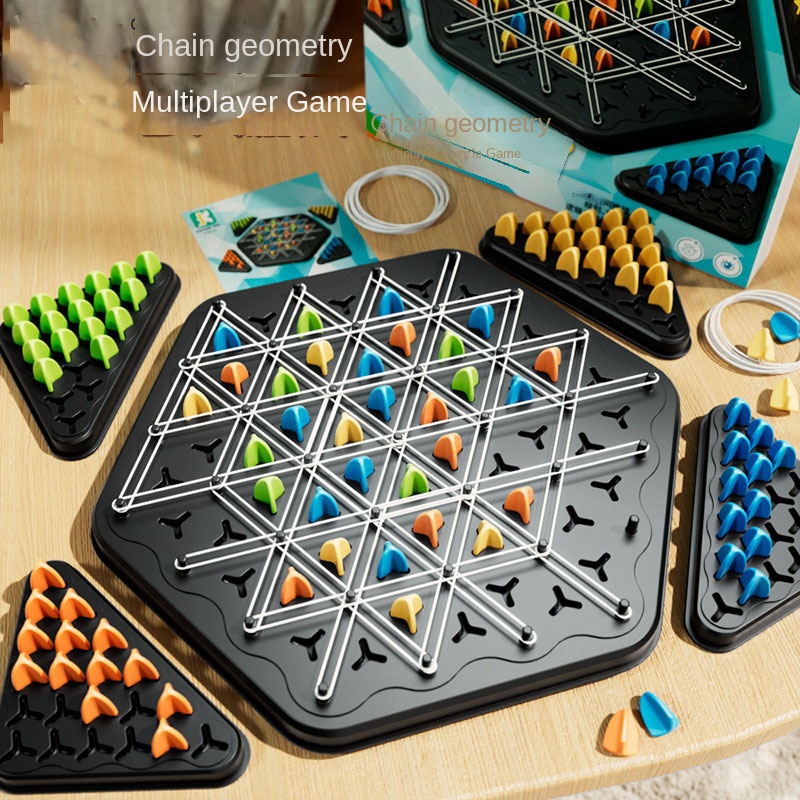 Board Game Sequence - ใหม่สามเหลี่ยมโซ่ยาง Band หมากรุกเดสก์ท็อปเกมปริศนา,ครอบครัวผู้ปกครอง-เด็กเกมปฏิสัมพันธ์, การออกกําลังกาย Logic ปริศนาของเล่นเด็ก