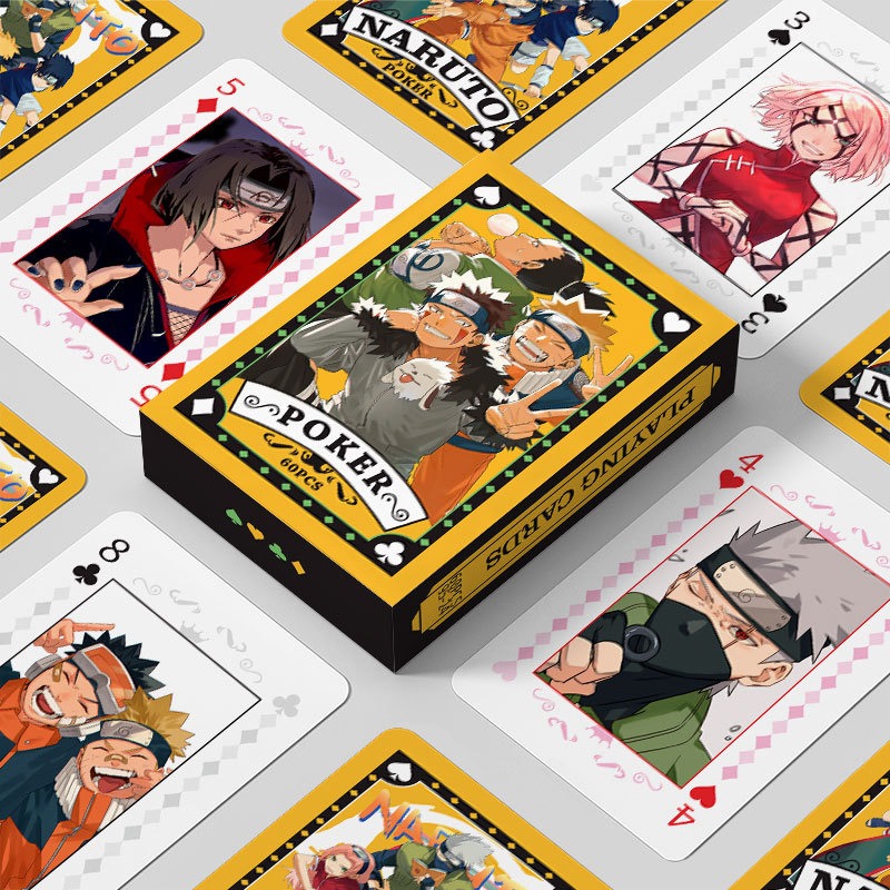 Board Game Naruto - การ์ดโป๊กเกอร์อนิเมะวันพีซ นารูโตะ 54 ชิ้น โป๊กเกอร์คลาสสิก นารูโตะ