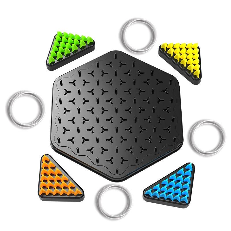 Board Game Sequence - เกมยางรัดรูปสามเหลี่ยมแบบโซ่สำหรับเด็ก เกมแข่งขัน ปาร์ตี้ครอบครัว ของเล่นเสริมสร้างปฏิสัมพันธ์ระหว่างพ่อแม่ลูก ของขวัญวันเกิดสำหรับเด็กชายและเด็กหญิง