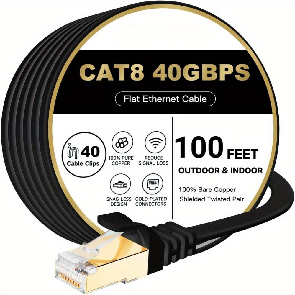 Board Game Geek - สายอีเธอร์เน็ต Cat8, ดีไซน์แบบแบน, สายเชื่อมต่ออินเทอร์เน็ต, ความเร็วสูง 40Gbps