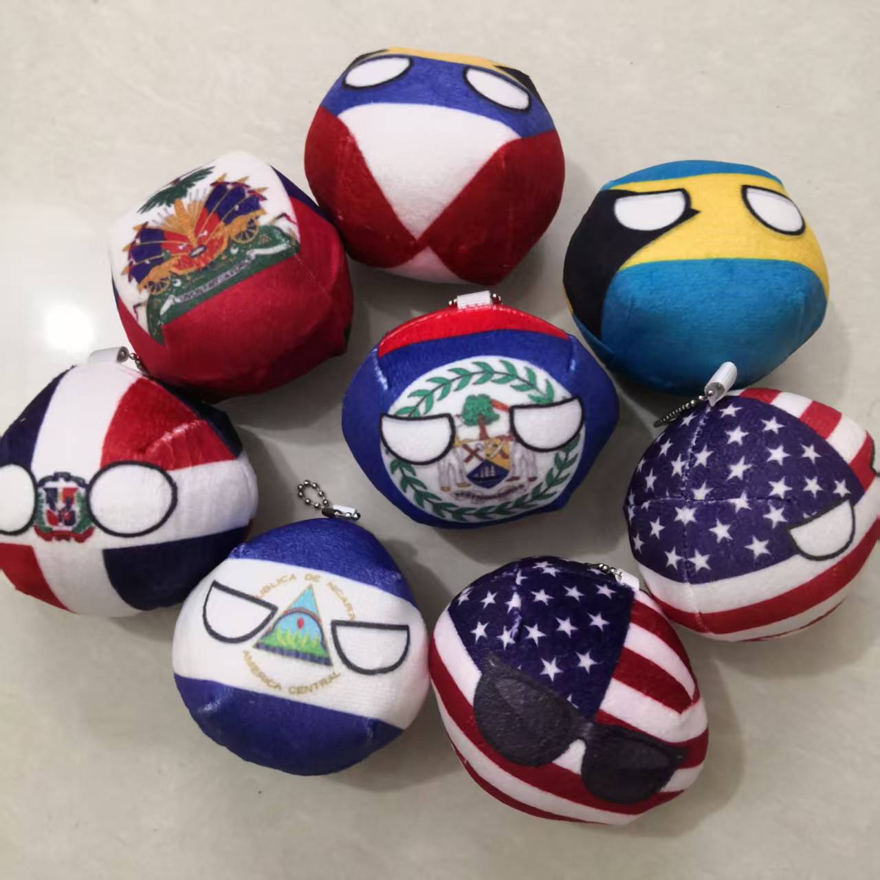 Board Game Jamaica - Countryballs ตุ๊กตาพวงกุญแจตุ๊กตา USA แคนาดาอเมริกาจาเมกาโดมินิกาคิวบาเม็กซิโก Ball Polandball