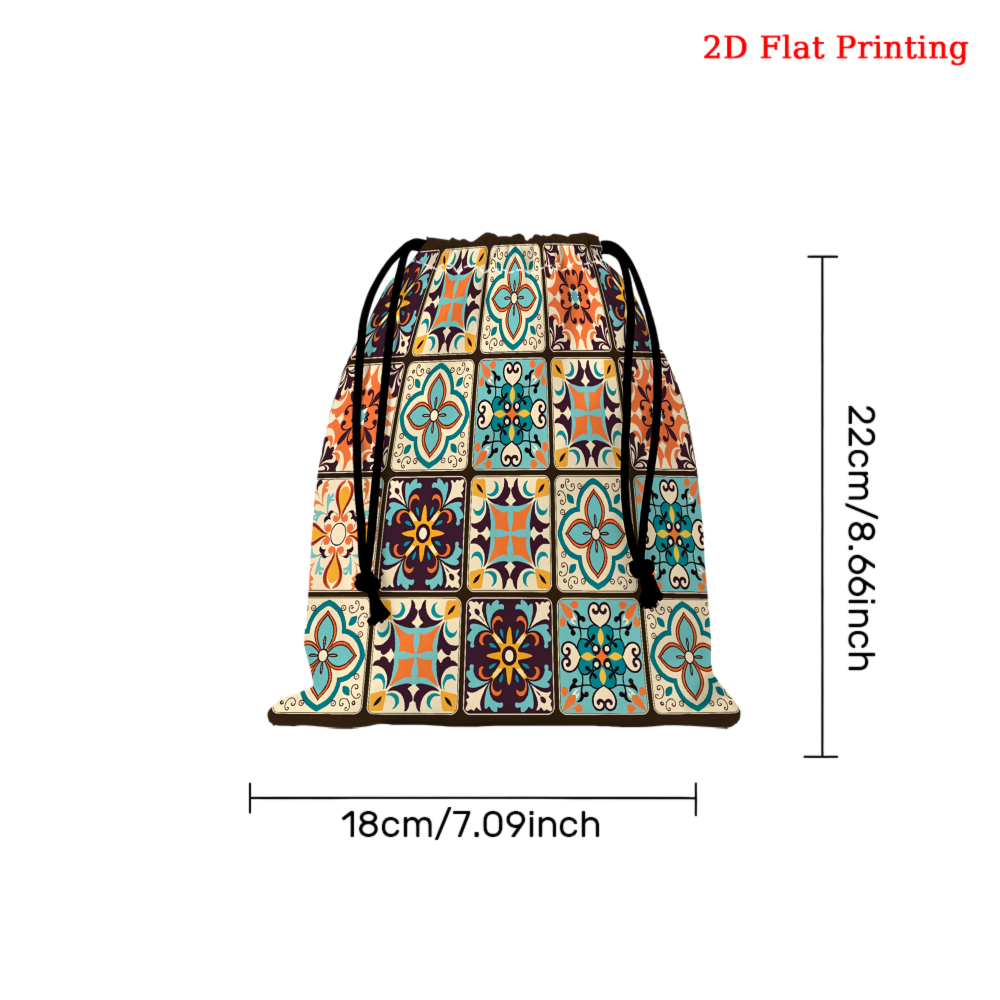 กระเป๋าผ้ารูดลายกระเบื้องเรขาค - Tile Bag Drawstring บทวิจารณ์และราคา