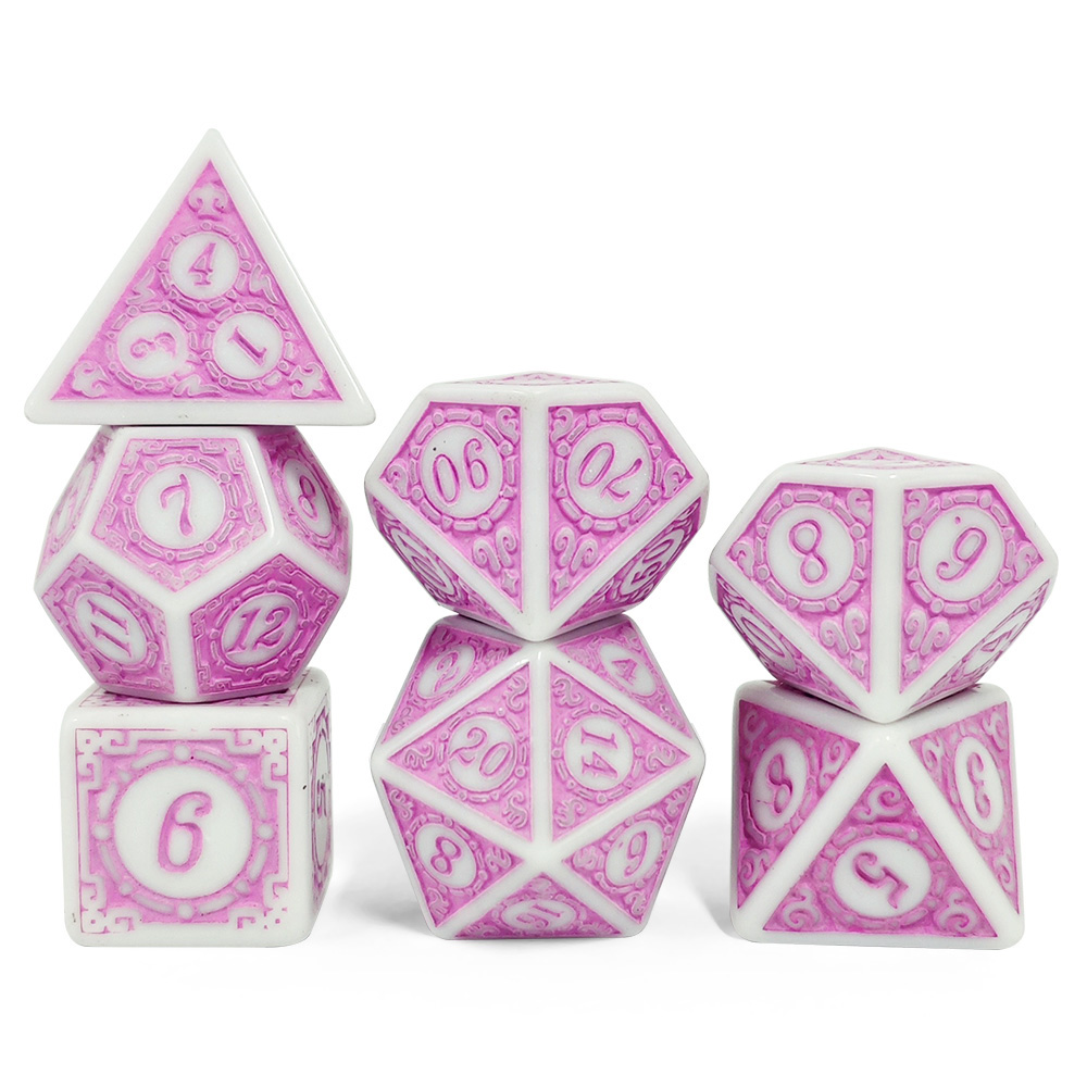 7 ชิ้นสีขาวสีชมพูอะคริลิคโพลีเ - Board Game Dnd บทวิจารณ์และราคา
