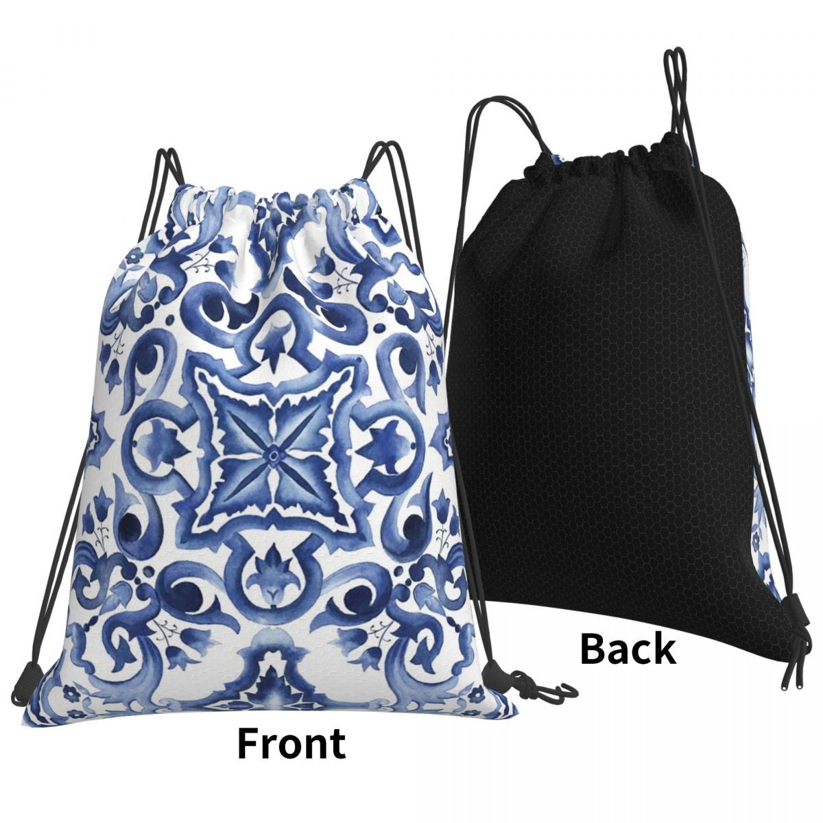 กระเป๋าเป้สะพายหลังลายดอกไม้สี - Tile Bag Drawstring บทวิจารณ์และราคา