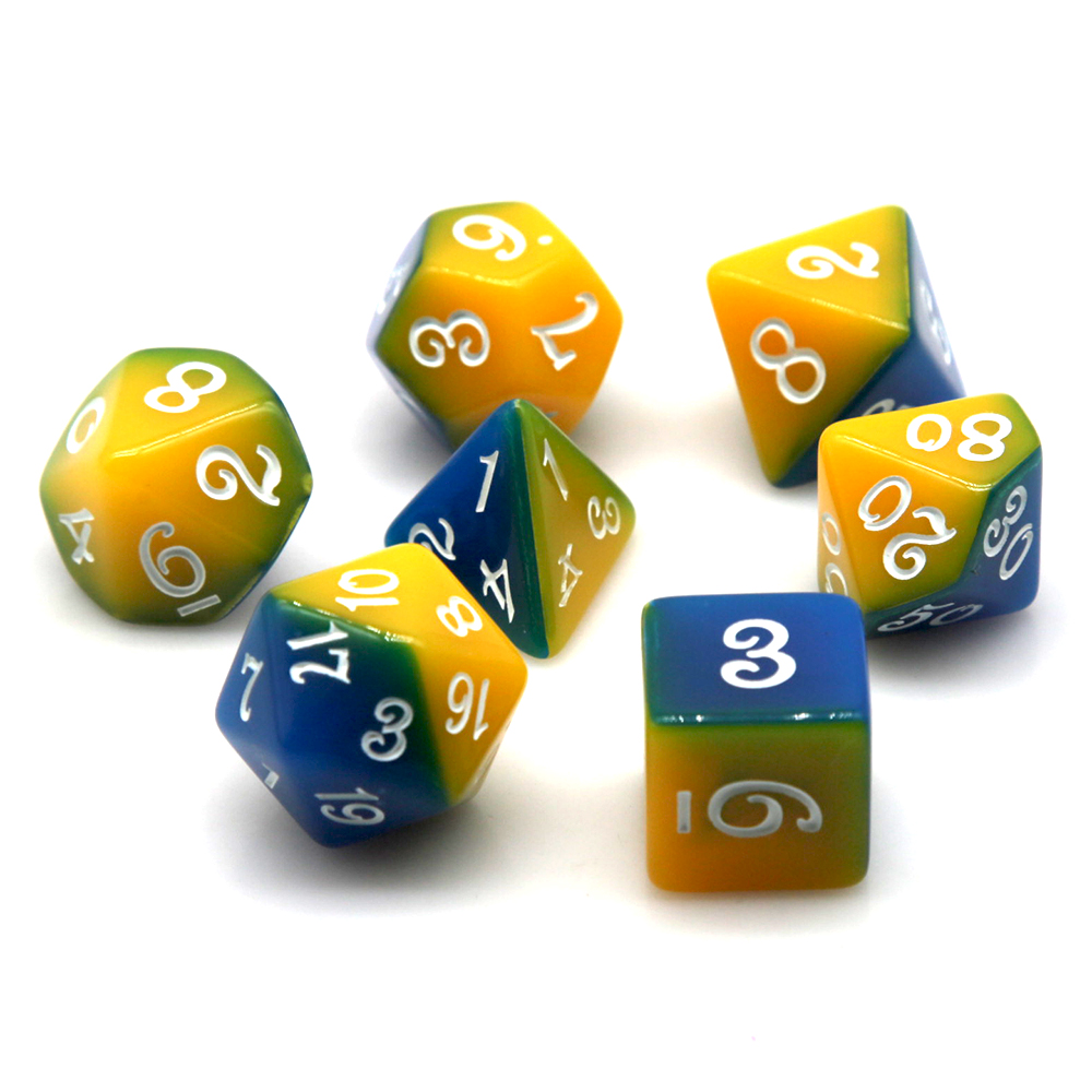 ชุดลูกเต๋าหลายเหลี่ยมสองสี น้ำ - Board Game Dnd บทวิจารณ์และราคา