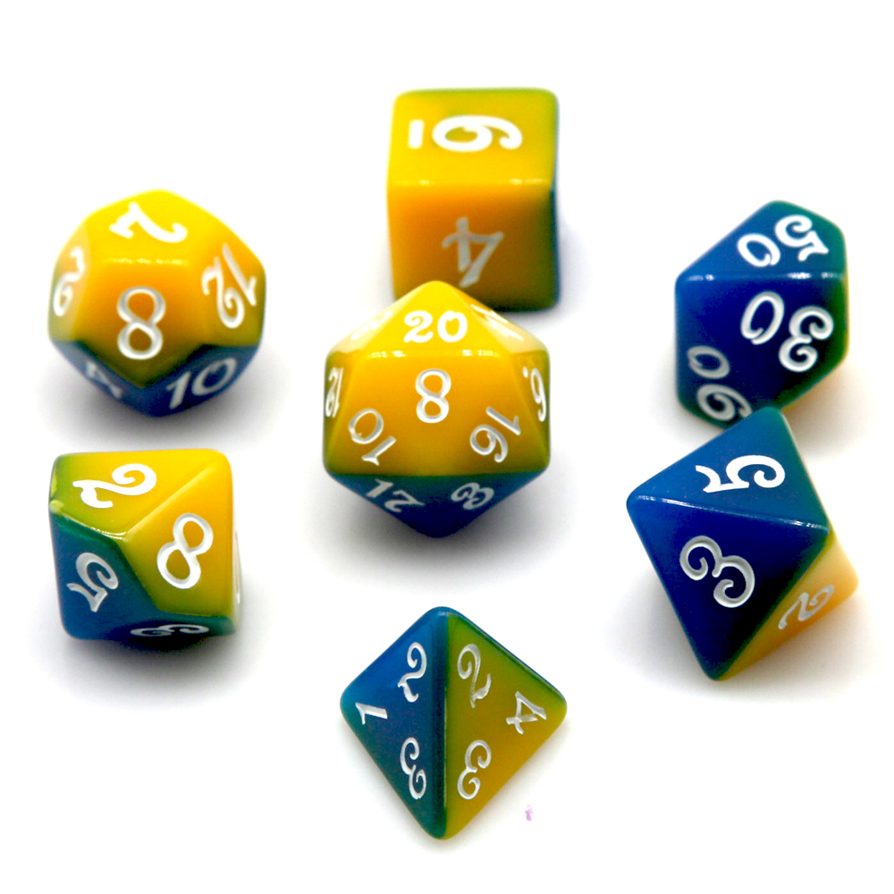ชุดลูกเต๋าหลายเหลี่ยมสองสี น้ำ - Board Game Dnd บทวิจารณ์และราคา