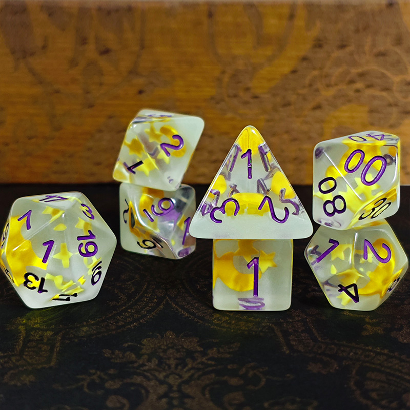 ชุดลูกเต๋าเรืองแสง 7 ชิ้น/ชุด  - Board Game Dnd บทวิจารณ์และราคา