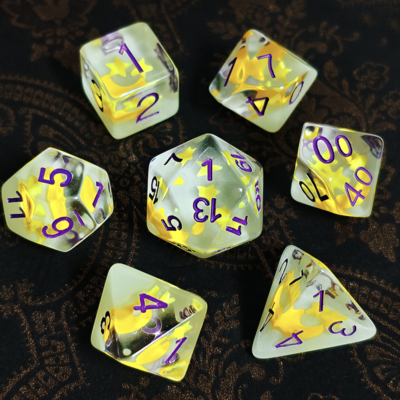 ชุดลูกเต๋าเรืองแสง 7 ชิ้น/ชุด  - Board Game Dnd บทวิจารณ์และราคา